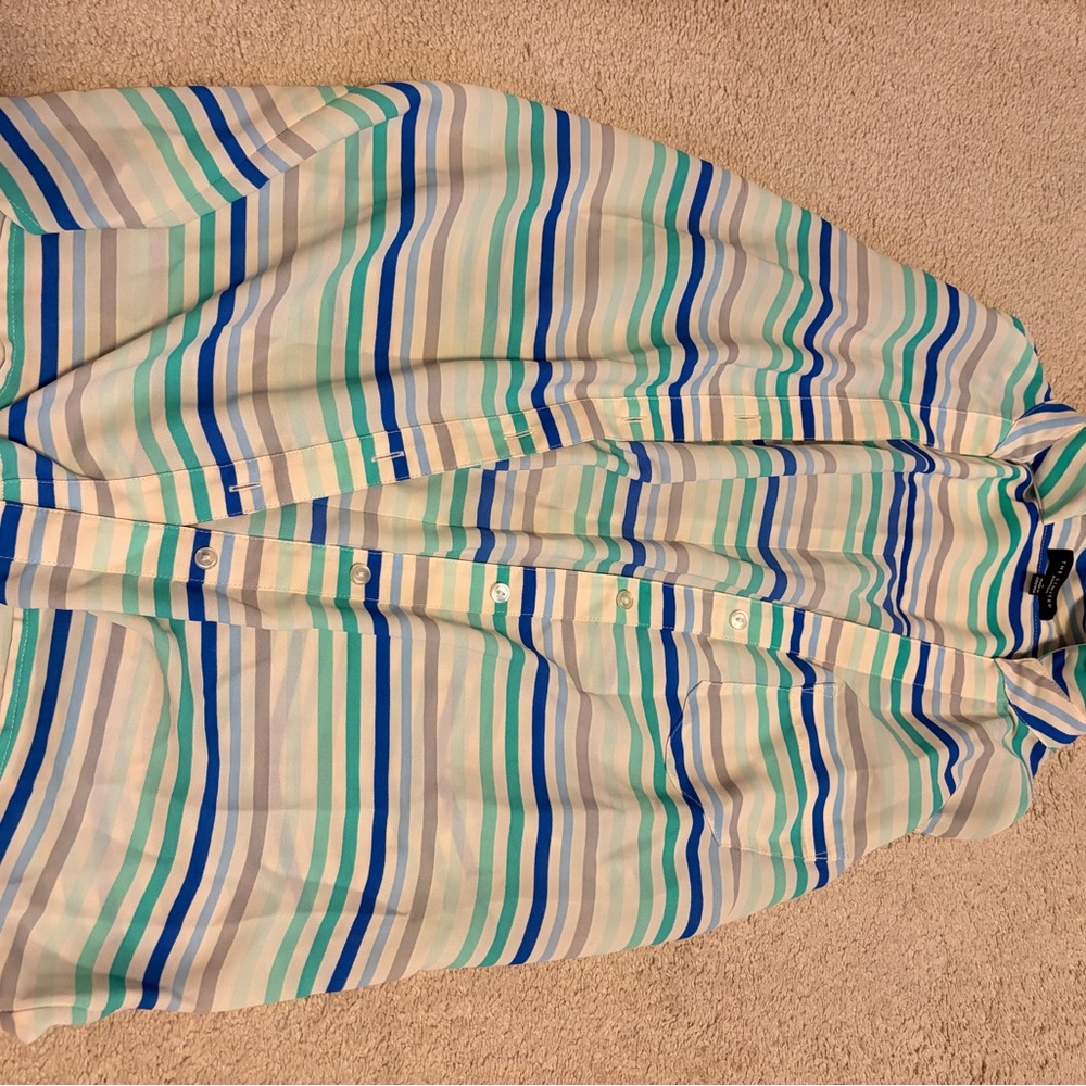 The Limited Men's Multi-Stripe Button-Down Shirt in Blue & Teal